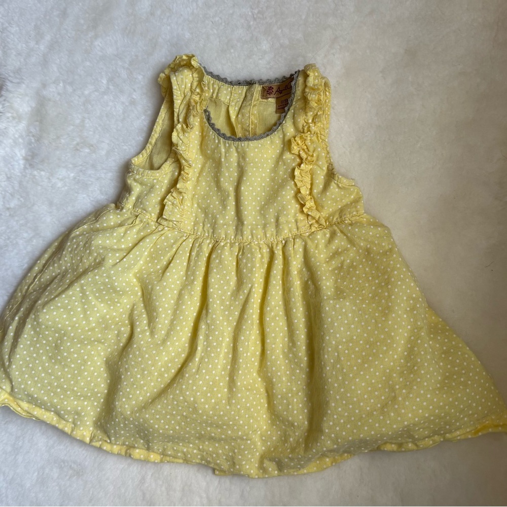 April Cornell Yellow and White Polka Dot Dress